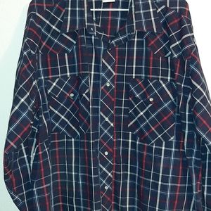 Wrangler Pearl Snap Long Sleeve Shirt Size XXL
